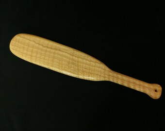 Curly Red Oak Beaver Tail Spanking Paddle | Large  BDSM Discipline Wooden Paddle | Spanking Toy Punishment Paddle