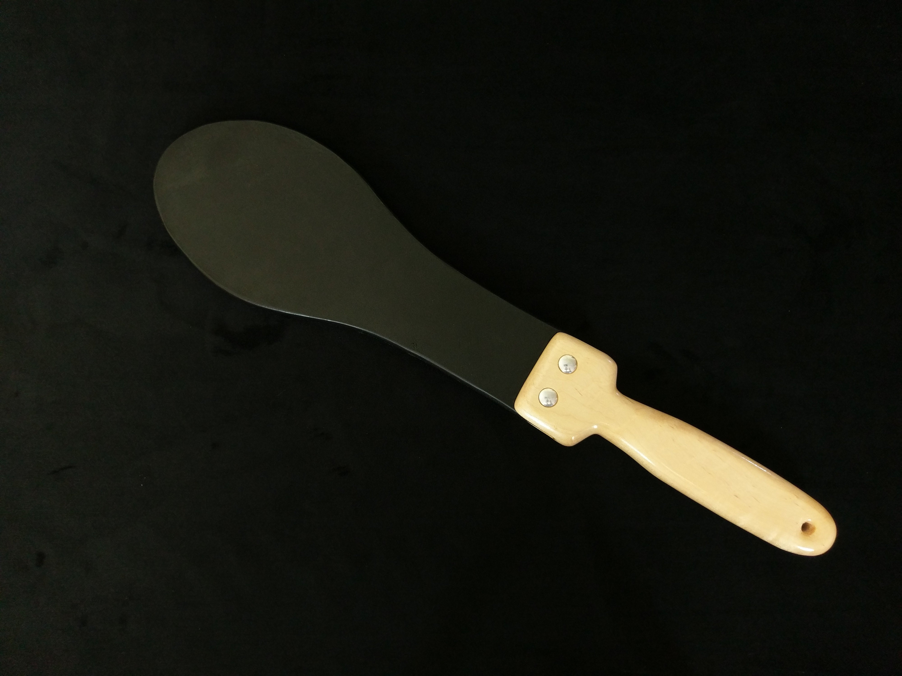Paddle BDSM En Cuir Et Bois De Cerisier – Pagaie Fessée Pour Jeu D'impact, Fabrication Allemande