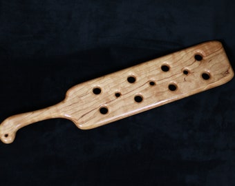 Large BDSM School Spanking Paddle in Cherry | Board of Education | Discipline Exotic Wooden Paddle | Spanking Toy Punishment Paddle