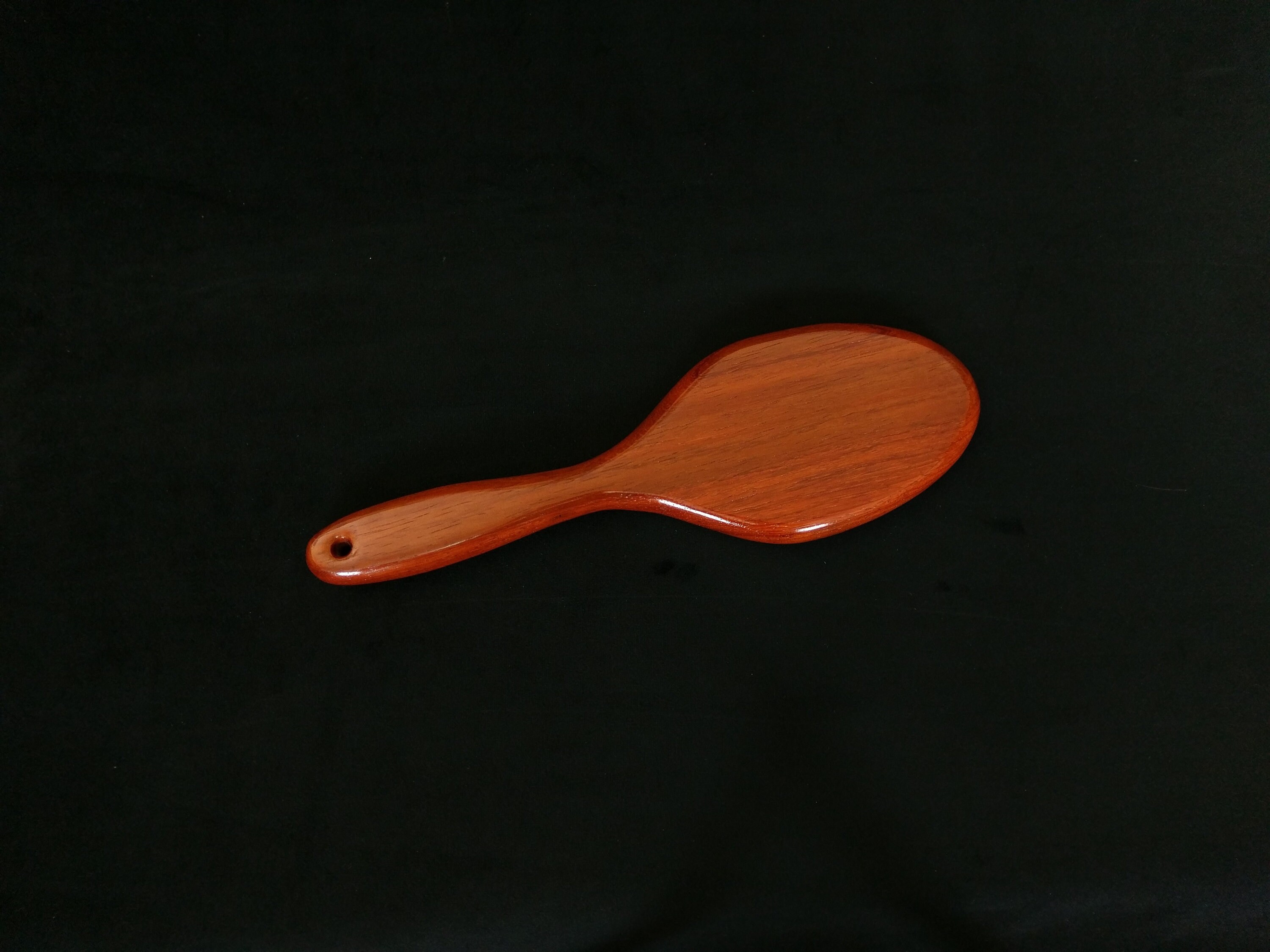 Rouge Wooden Shoe Shaped Spanking Paddle with Black Rubber Sole