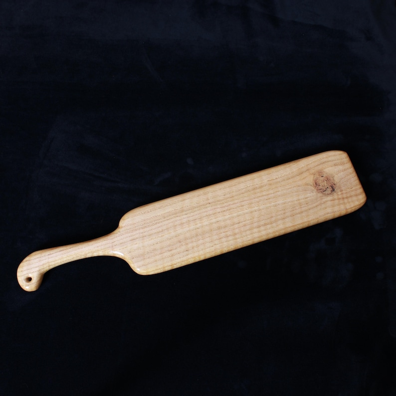 Large Curly Oak BDSM School Spanking Paddle | Board of Education | Wooden Discipline Paddle | Punishment Paddle | Kinky Impact Play
