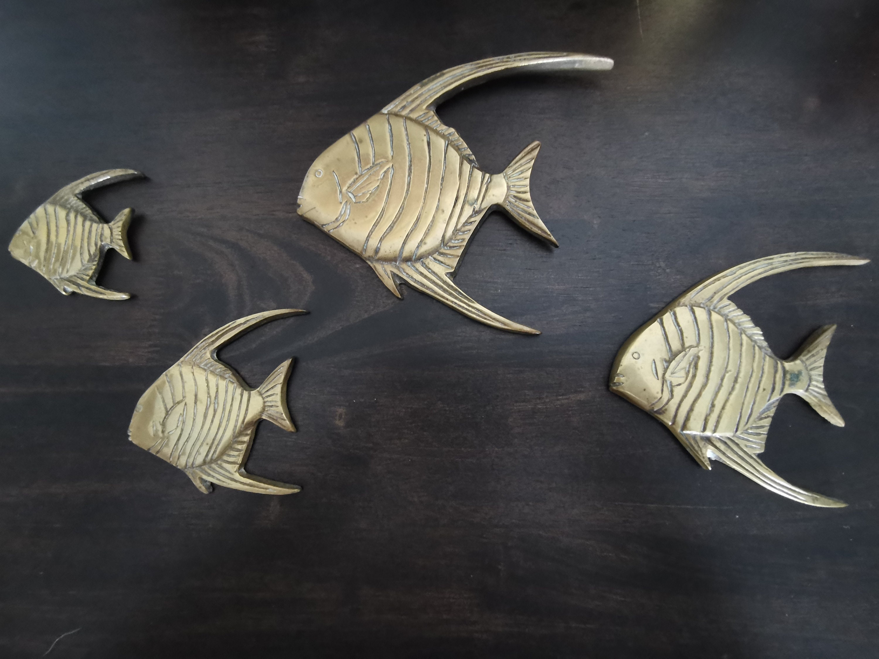 Vintage Brass Wall Decor Angel Fish Set of 4 Nautical 70s | Etsy