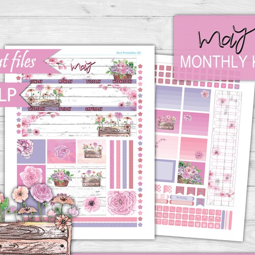Printable Monthly Planner Stickers Erin Condren Monthly | Etsy
