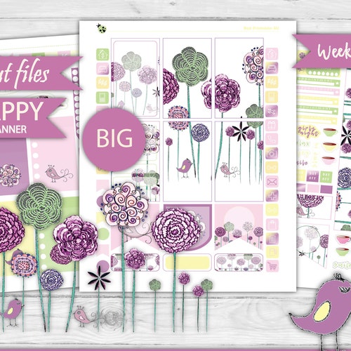 Big Happy Planner Printable Stickers Weekly Planner Stickers - Etsy