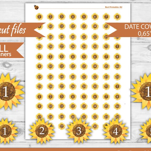 Glitter Date Covers Planner Stickers Printable Planner - Etsy