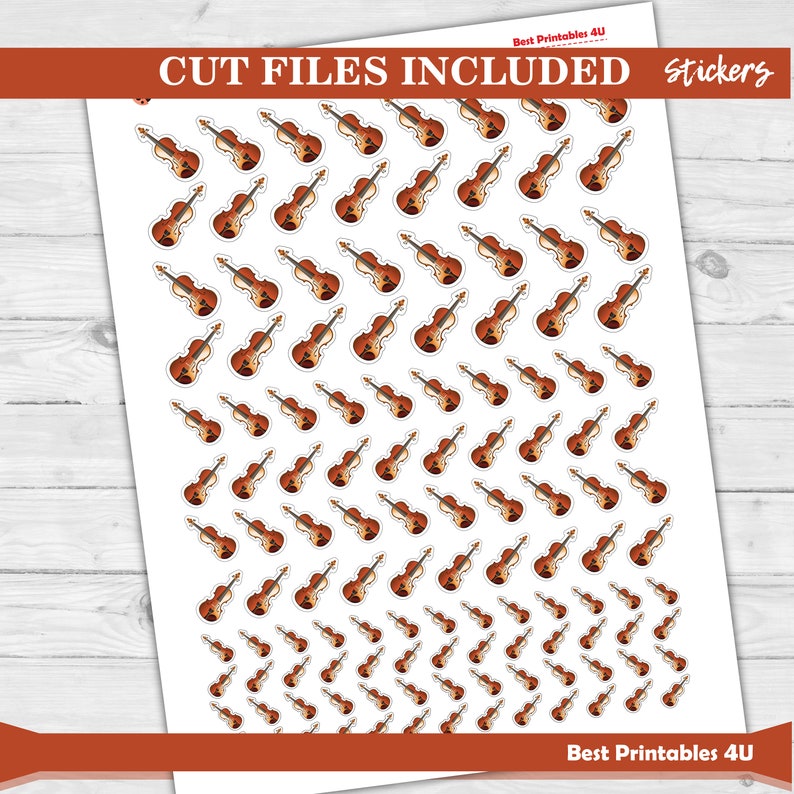 VIOLIN Stickers Planner Sticklers Printable Back to School - Etsy
