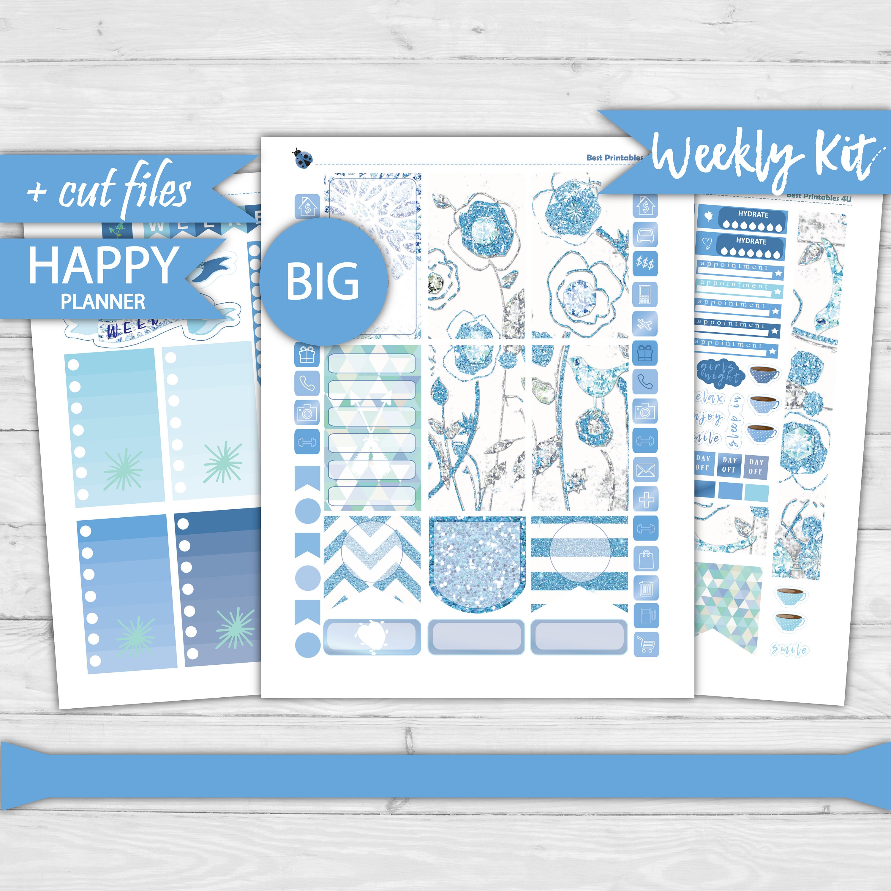 Big Happy Planner Stickers Printable Planner Stickers Weekly | Etsy
