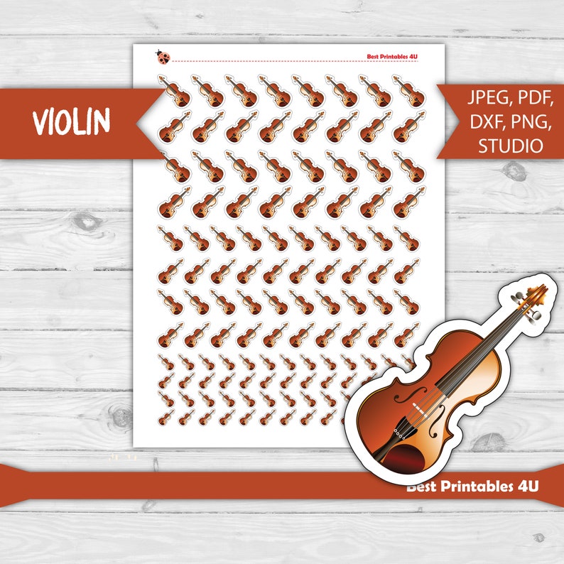 VIOLIN Stickers Planner Sticklers Printable Back to School - Etsy