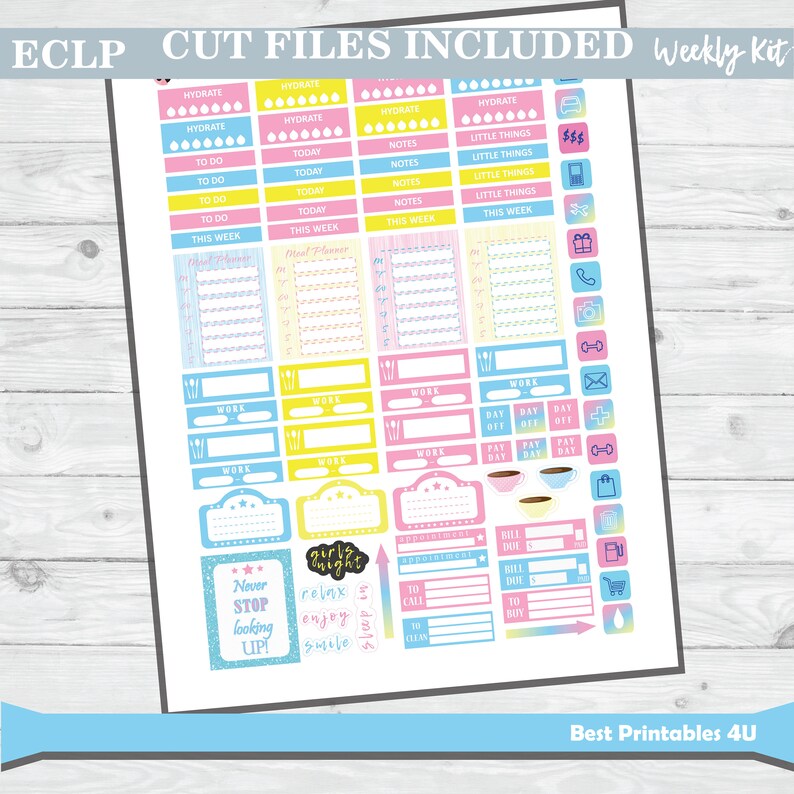 Weekly Planner Stickers Erin Condren Weekly Kit Vertical Etsy