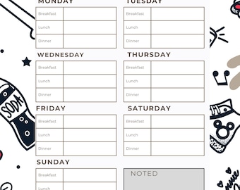 WDW Vacation Meal Planning Template