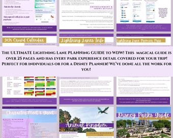 WDW Lightning Lane Ultimate Manual with photo instructions and planning pages... purple color way