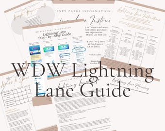 WDW Lightning Lane Ultimate Manual with photo instructions and planning pages