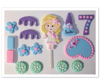 Spa Day Fondant Cake Topper Set, Birthday Cake Decor