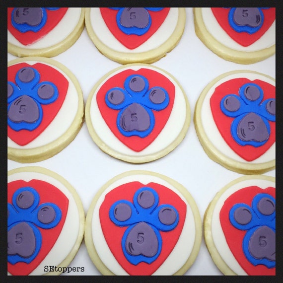 12 Paw Print Topperscake Topper Cupcake Topper Fondant Etsy
