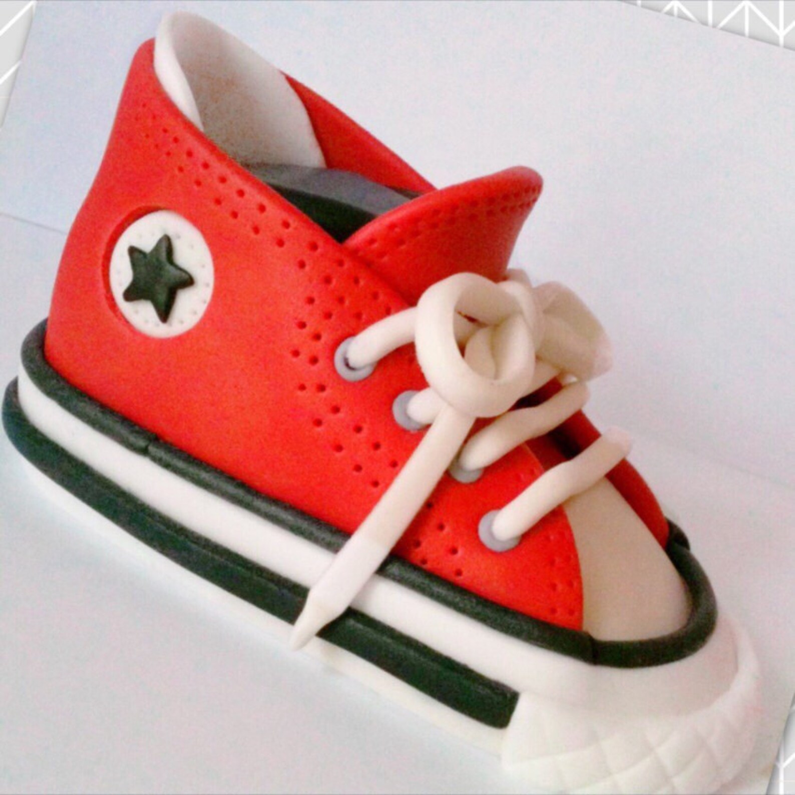 Custom Fondant Cake Topper High Top Shoe Birthday Cake Etsy