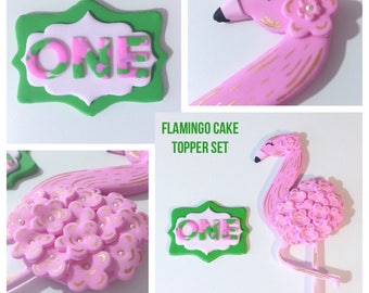 Flamingo, fondant, flamingo cake topper, cupcake topper, flamingo first birthday, fondant topper, cake decor, custom fondant, flamingo cake