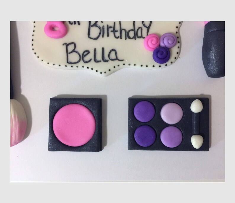 Makeup Cake Topper Fondant Cake Topper Birthday Cake Etsy