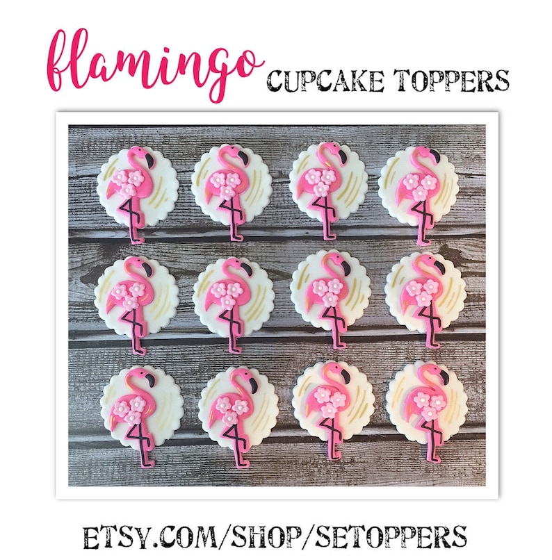Flamingo Fondant Cake Topper Cupcake Flamingo Fondant Cake Topper Cupcake