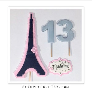 Paris cake topper, custom cake topper, fondant cake topper, fondant crane, cake topper, Birthday , birthday party, fondant truck,paris