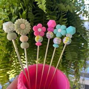 Flower Mini Amigurumi sticks, Grammy Sticks , Plushie stick, crochet sewing tool,