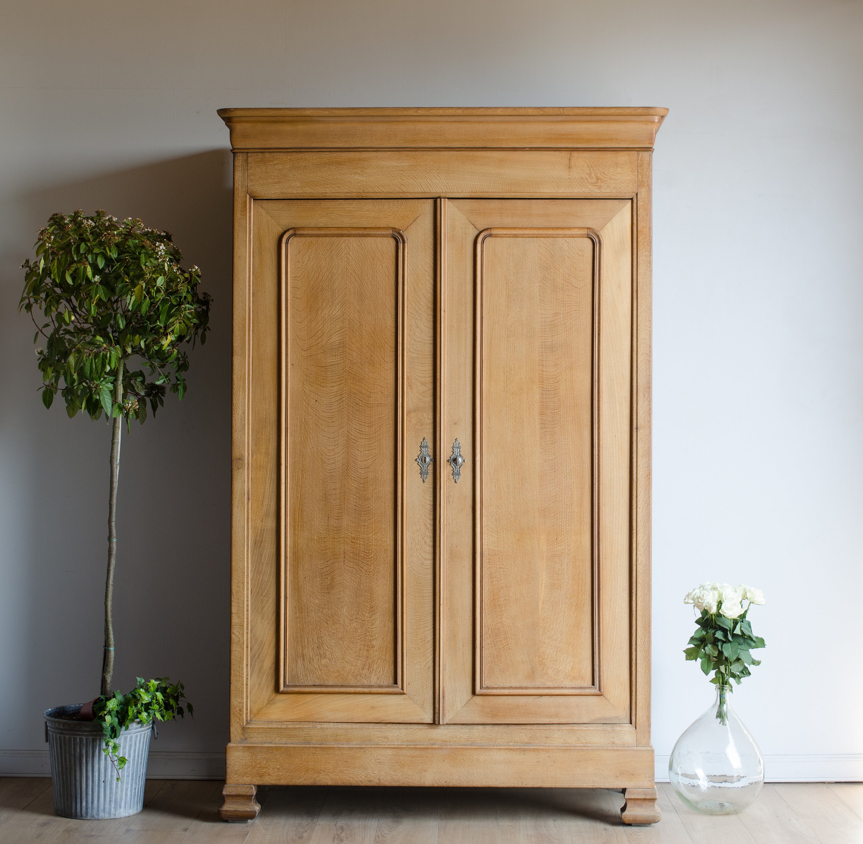 French Antique Louis Philippe Knockdown Oak Armoire Wardrobe Etsy