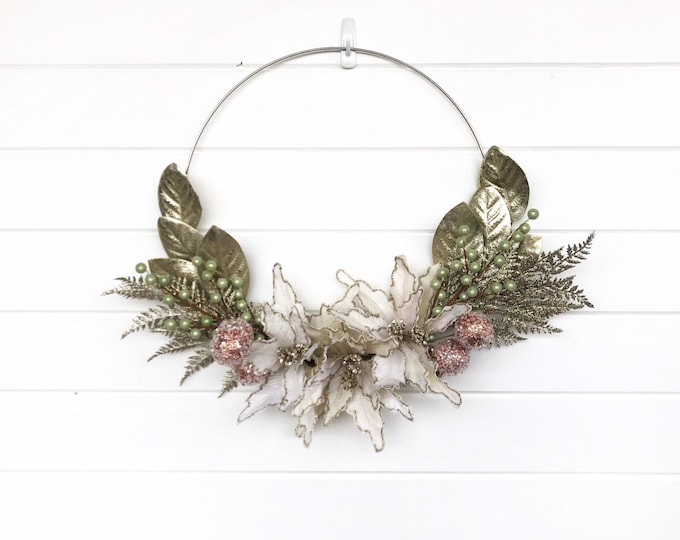 Rose Gold Wreath, Modern Wreath, Holiday Wreath for Front Door