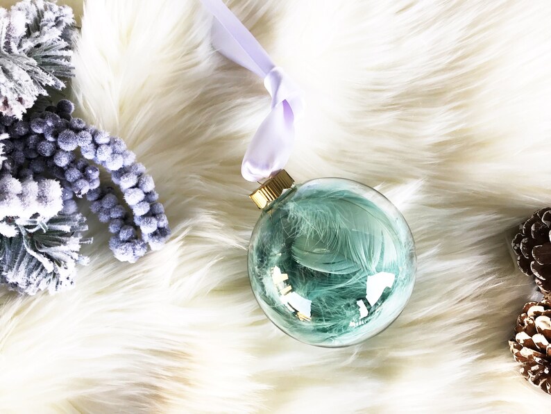 Mint Green Ornament Boho Holiday Ornaments Feather Ornament Etsy