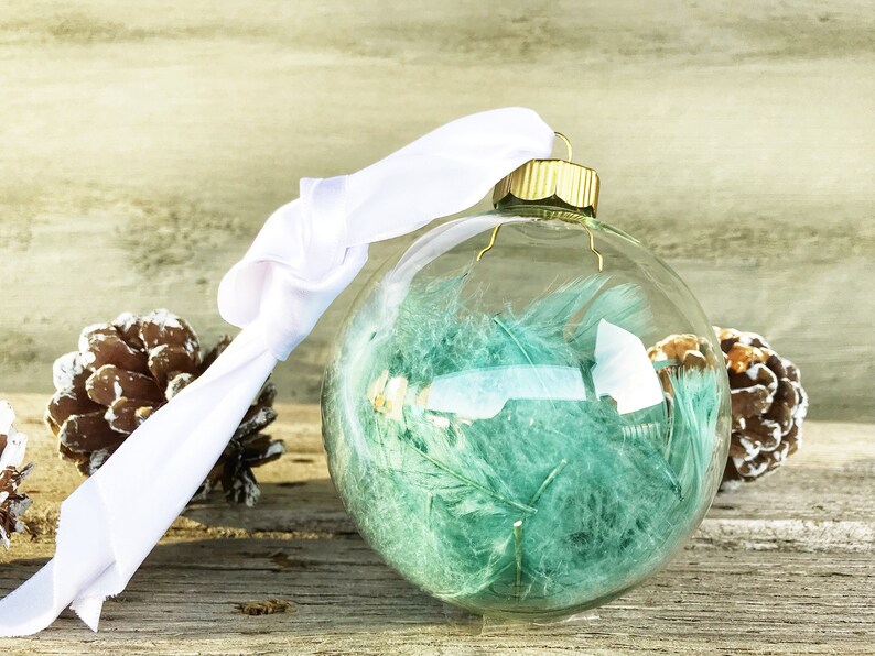 Mint Green Ornament Boho Holiday Ornaments Feather Ornament Etsy