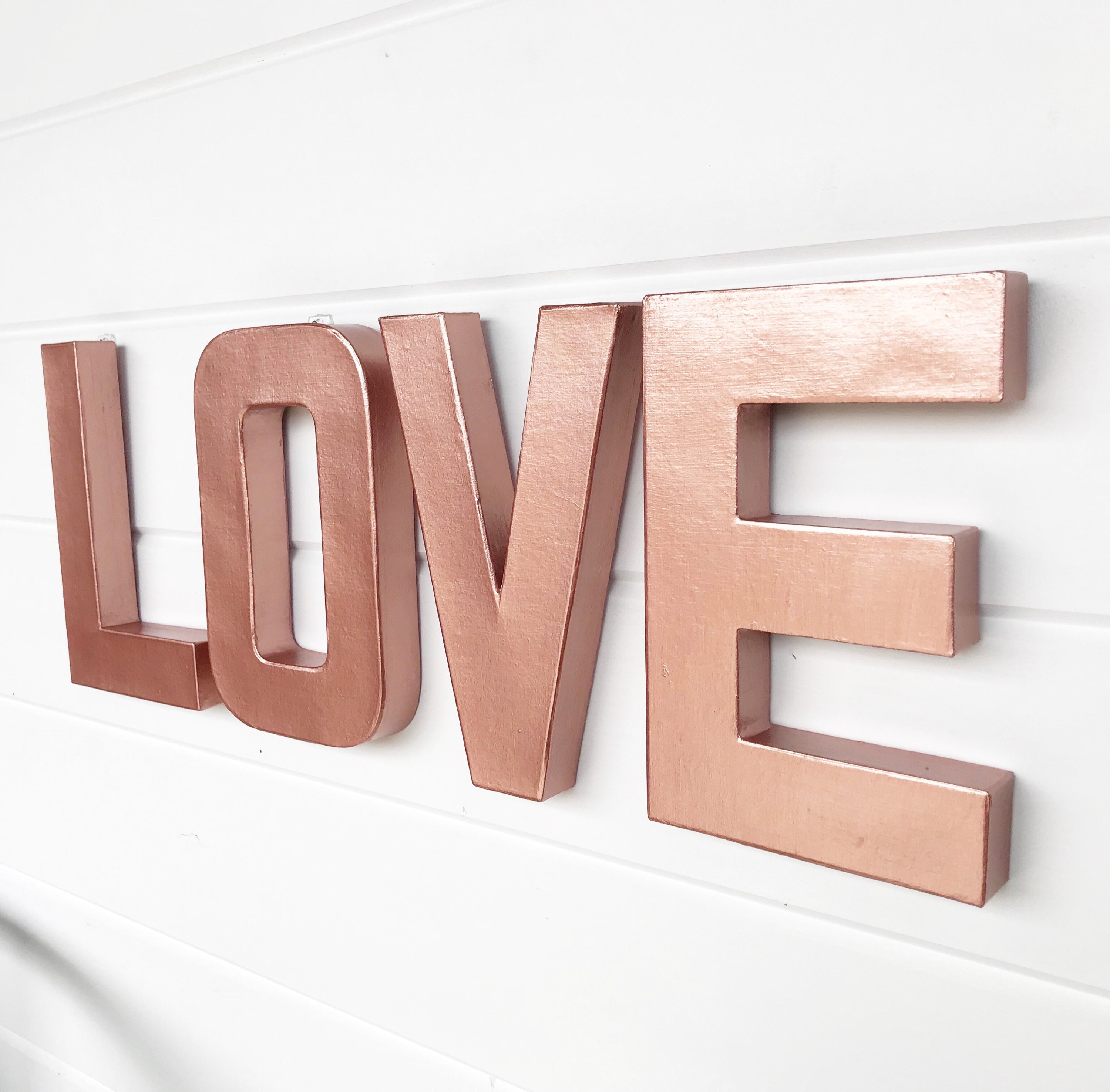 Rose Gold Love Sign Gold Love Letter Rose Gold Sign Love Etsy