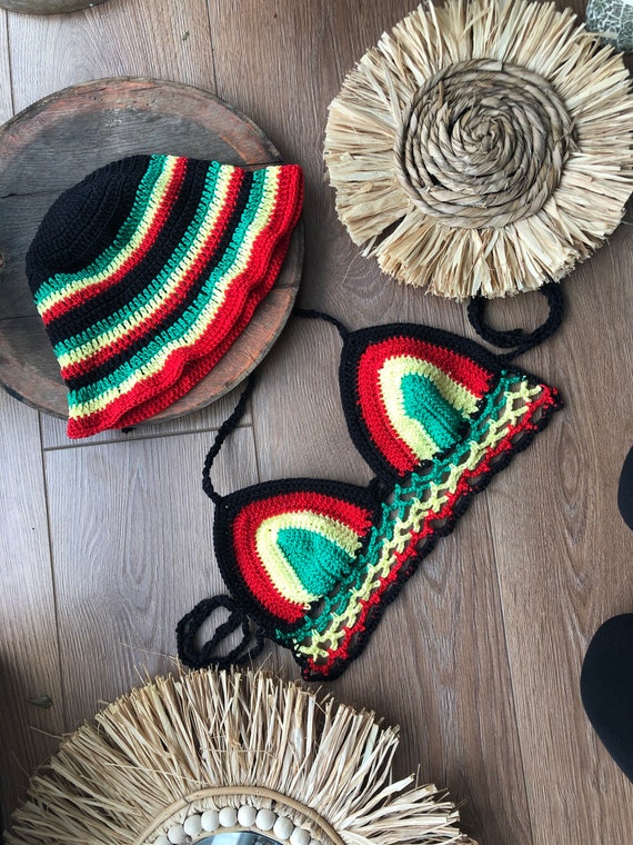 Rasta Top and Bucket Hat Outfit 