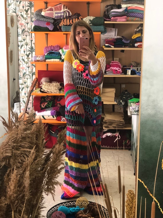 crochet resort dress 'Carmela' Crochet Trim Maxi Dress