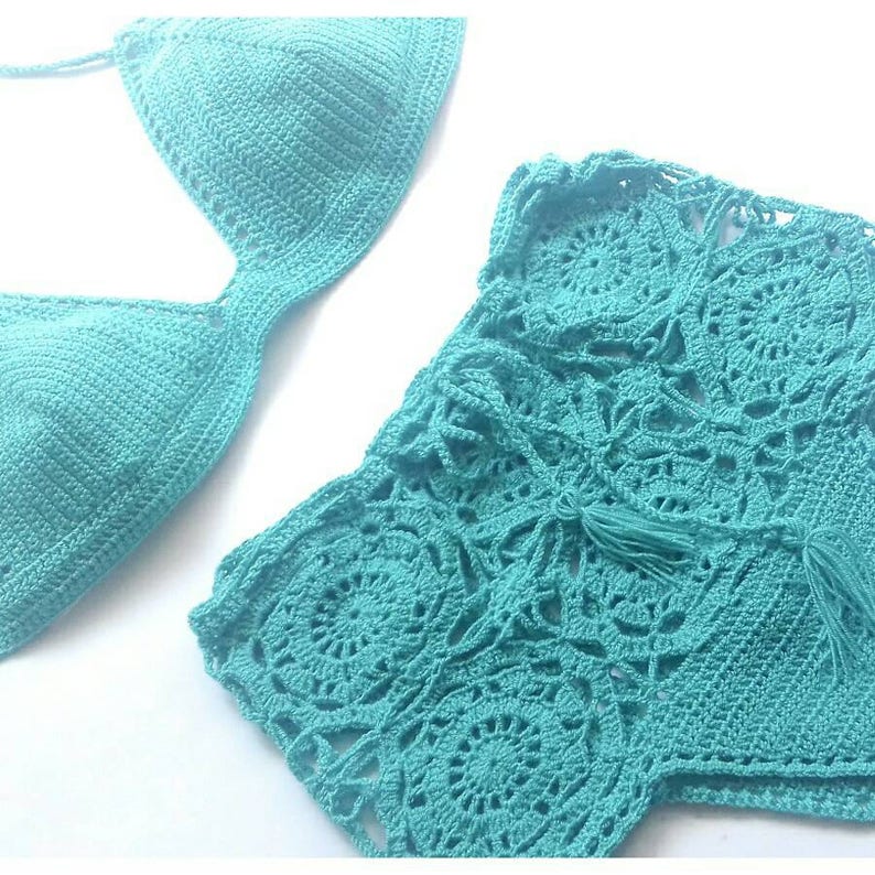 High Waisted Bikini High Waisted Swimsuit Crochet Bikini Etsy