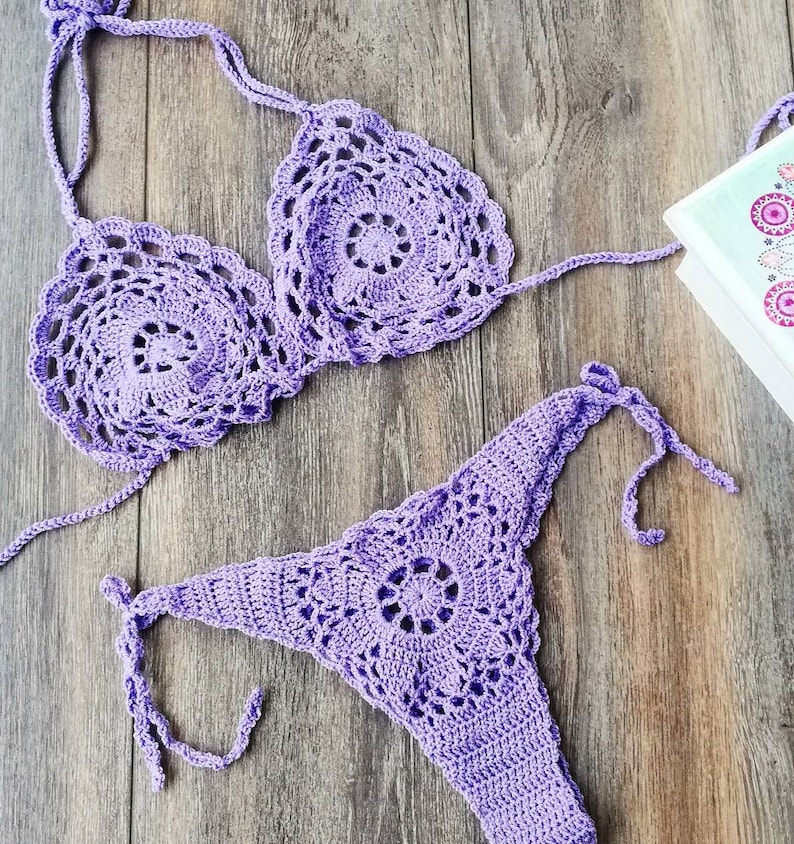Nudist bikini Gift for wife Sexy bikini Crochet bikini See | Etsy