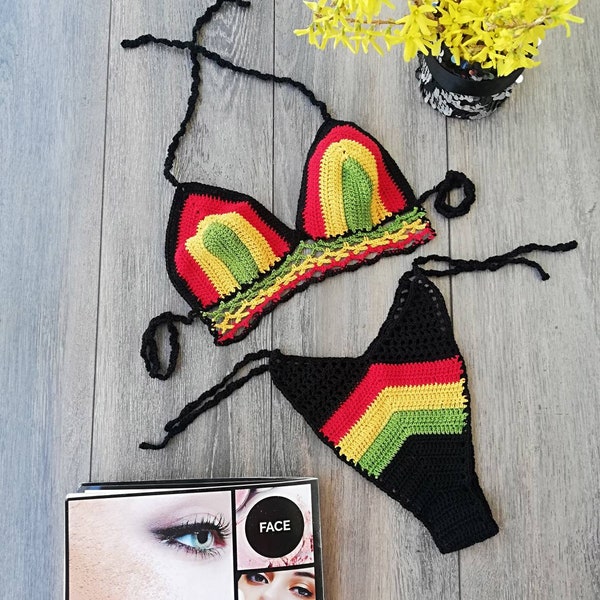 Rasta Bikini Etsy