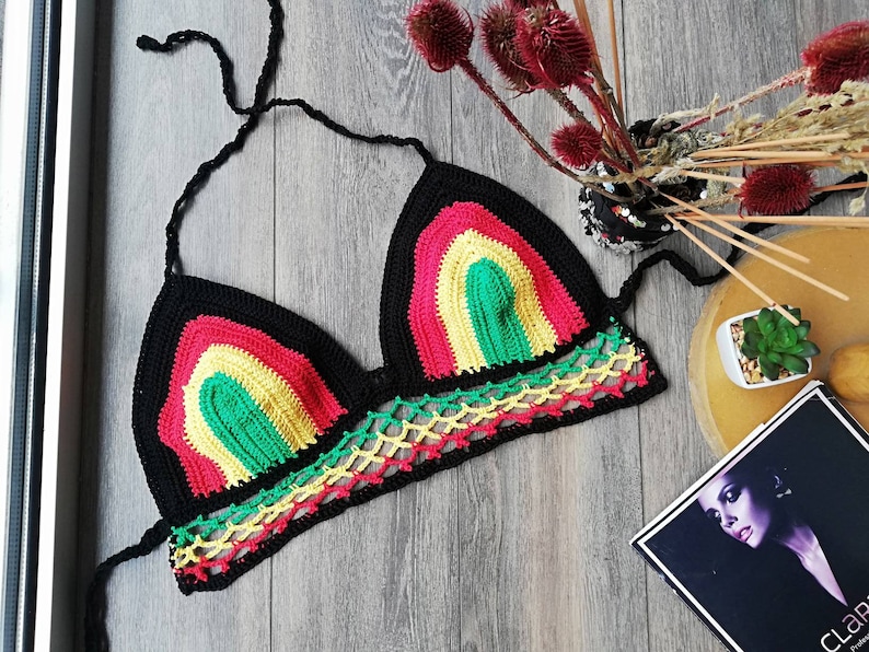 Rasta Crochet Top Rasta Clothing Jamaican Clothing Jamaican Etsy