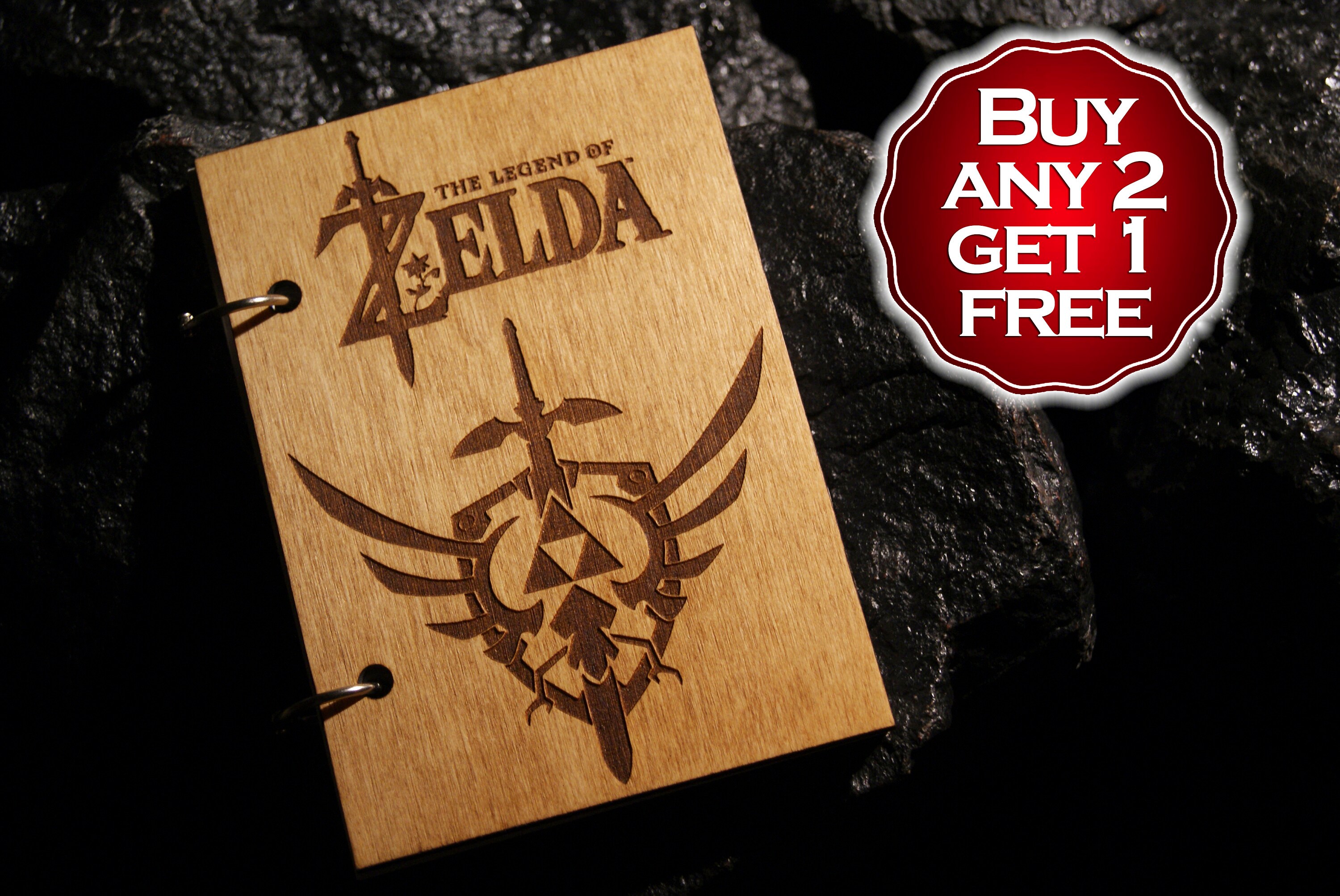 Legend of Zelda wooden notebook / Zelda notebook / sketchbook Etsy