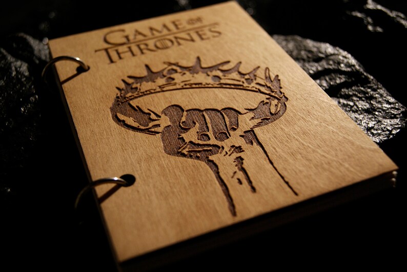 Game of Thrones crown wooden notebook / Game of Thrones Etsy
