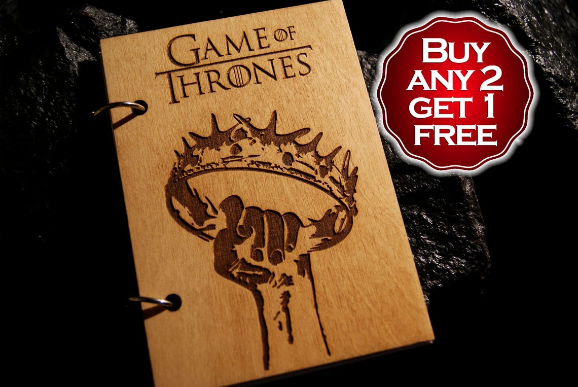 Game of Thrones crown wooden notebook / Game of Thrones Etsy