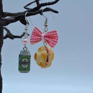 Heineken Bier Mini Sandwitch Ham Clay Ohrringe
