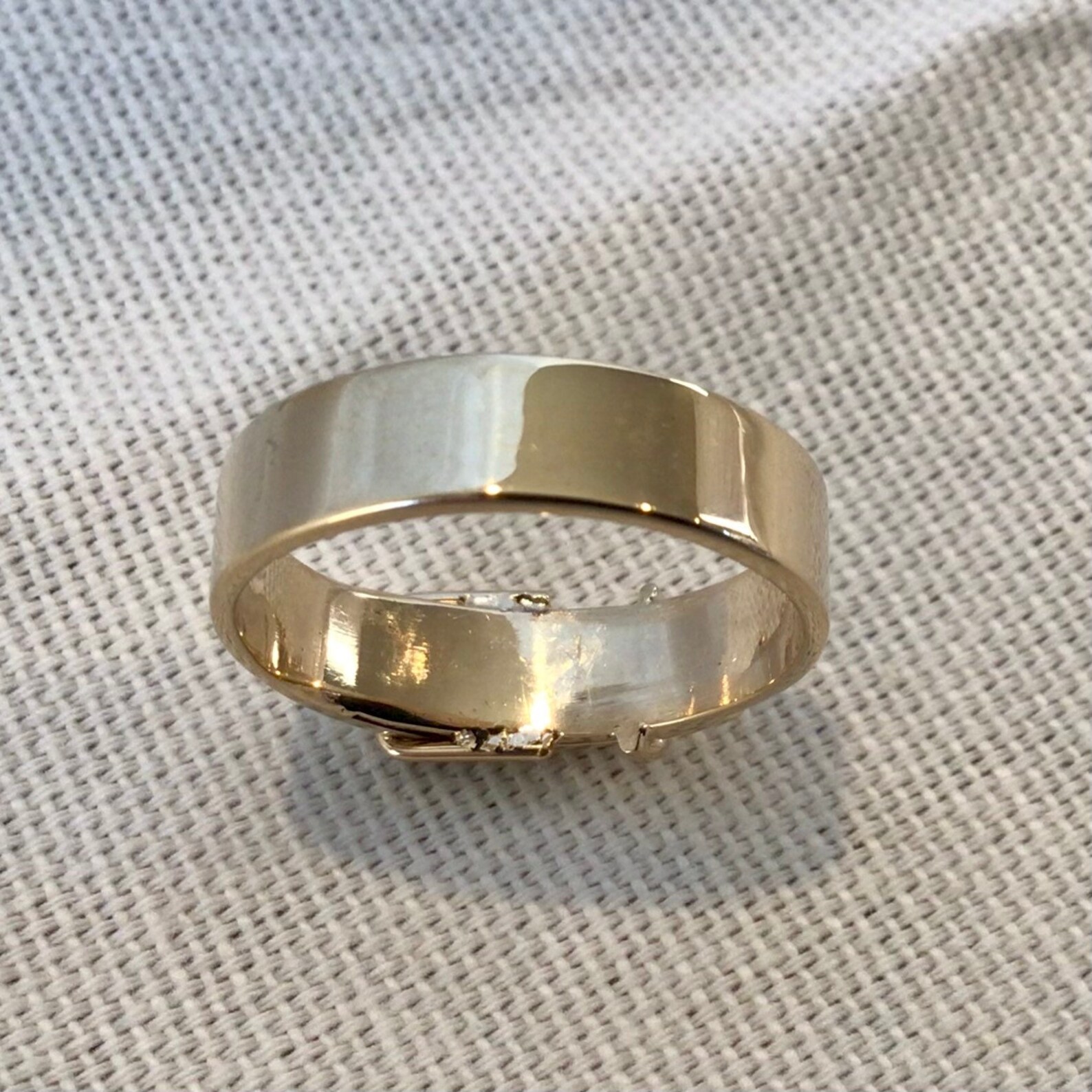 Belt Buckle Ring 14k Solid Gold Etsy