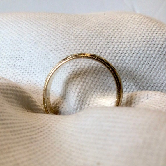 Vintage Pattern Wedding Band 10 Karat Yellow Gold - image 7