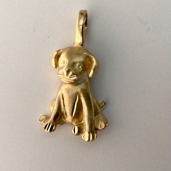 Puppy Dog Charm 14 Karat Yellow Gold - image 1