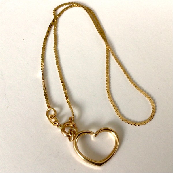 Anklet with Heart Charm 14 Karat Solid Gold