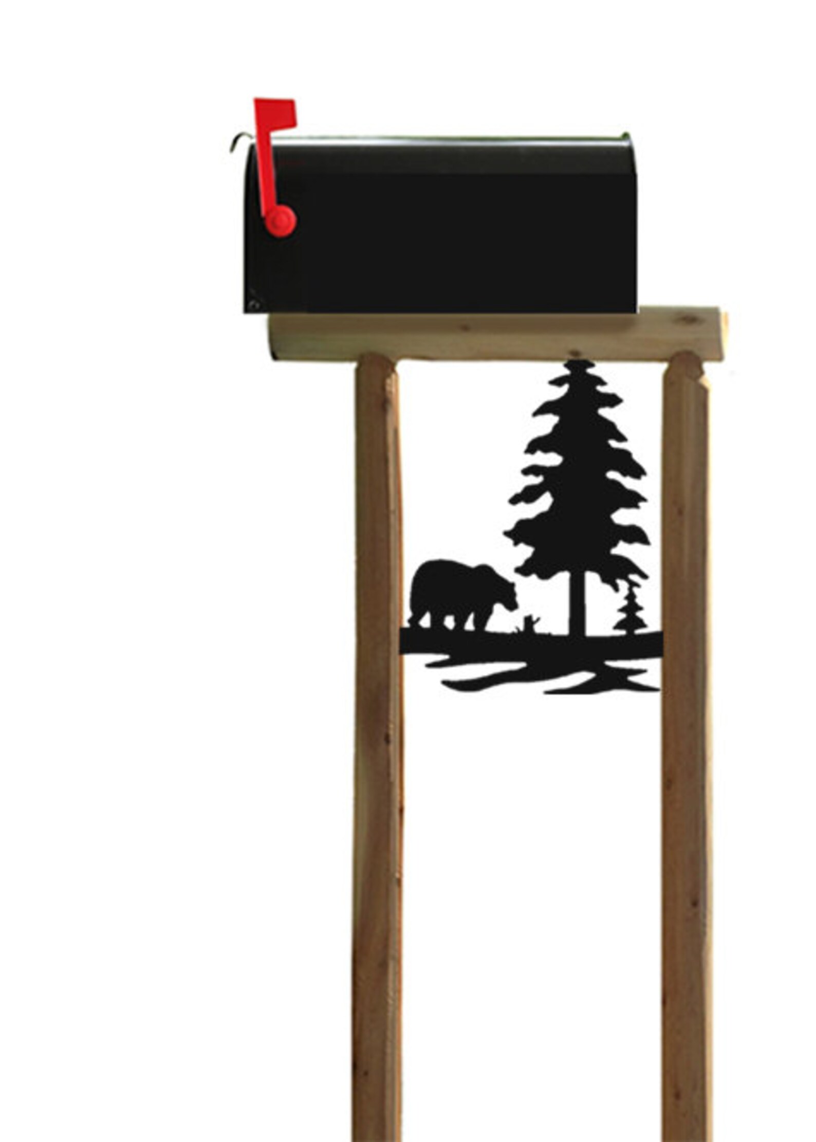 Bear Cedar Log Mailbox Post Etsy