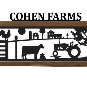 Antique John Deere Tractors, Cows, Farm and Ranch Cedar Log Outdoor Sign