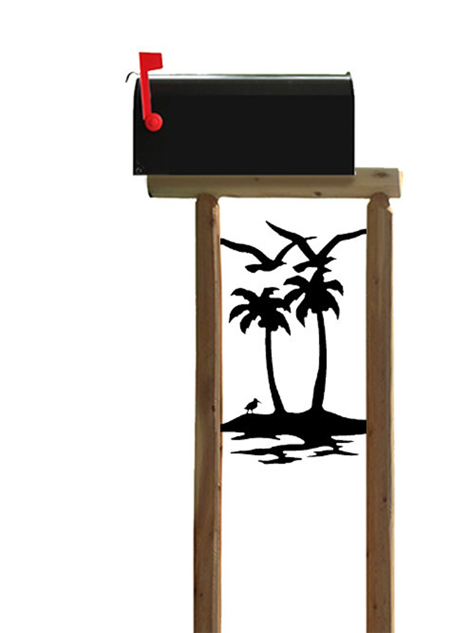 Palm Tree Cedar Log Mailbox Post Etsy