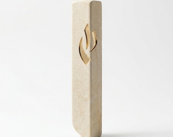 Étui à mezouza en pierre | Cadeau juif de pendaison de crémaillère | Judaïsme moderne | Mezouza faite main | Décoration de porte d'entrée