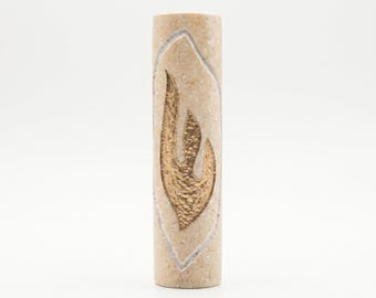 Custodia per Mezuzah in pietra di Gerusalemme, decorazione ebraica Shin dorata