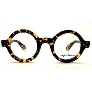 Anglo American 180E Thick Rimmed Round Retro Glasses Tortoiseshell Effect Acetate Available With Matching Sun Clip AA 180E TOSH (B18)