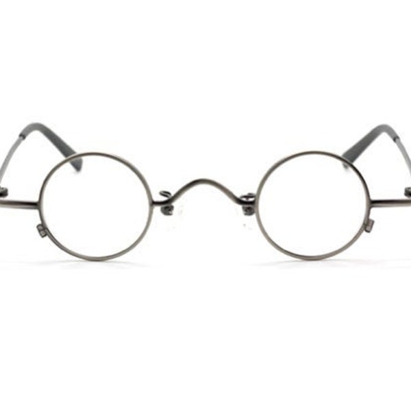 Antique Silver Small Style Round Spectacles By Beuren 32mm - The SMALLEST Round Frame We Have In Stock! B59